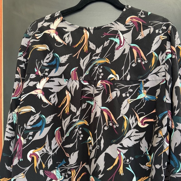 Melissa McCarthy Seven 7 High Low Tunic Shirt Long Sleeve Birds Size 2X Swallows - Picture 6 of 14